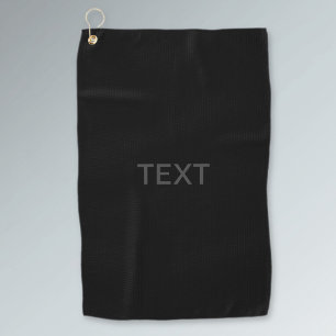 Toalla De Golf Texto editable moderno Gris oscuro y negro