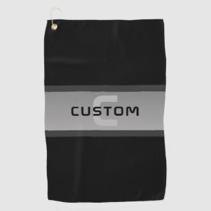 Toalla De Golf Texto moderno con capas de Personalizable   Negro 