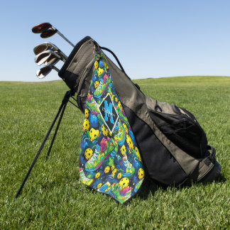 Toalla De Golf texto personalizado con albóndigas psicodélicas