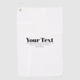 Toalla De Golf Texto retro-moderno de estilo | Blanco y negro