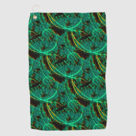 Toalla De Golf Textura áspera cian verde oscuro con cráteres marr
