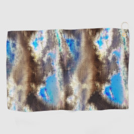 Toalla De Golf Textura azul y marrón manchada en una madera rugos