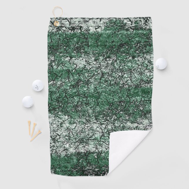 Toalla De Golf Textura de aceite verde sobre palos y lino (In situ)