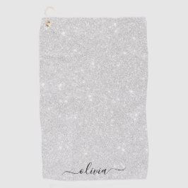 Toalla De Golf Textura Purpurina plateada Esparkling blanco brill