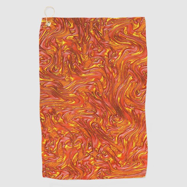 Toalla De Golf Textura roja clara y vívida con tonos amarillos (Anverso)