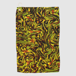 Toalla De Golf Textura rústica dorada con trazos oscuros y naranj