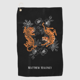 Toalla De Golf Tigre con flores de cerezo Golf su nombre