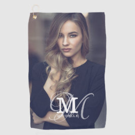 Toalla De Golf Tipografía de fotografía y nombre del Personalizad