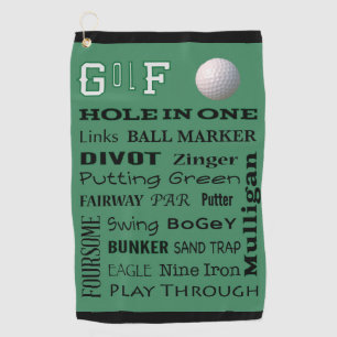 Toalla De Golf Tipografía del GOLF para el Avid Golfer