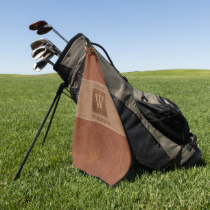 Toalla De Golf Tono de cuero raya marrón castaño