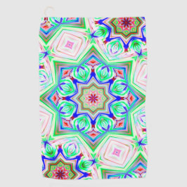 Toalla De Golf Tonos azules y rojos ocho puntos estrella caleidos