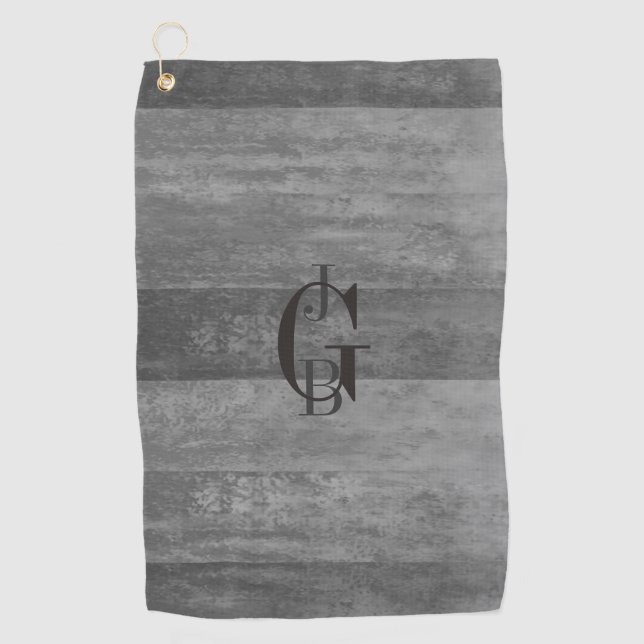 Toalla De Golf Tonos de rayas de Ombre gris (Anverso)