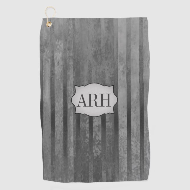 Toalla De Golf Tonos de rayas de Ombre gris (Anverso)