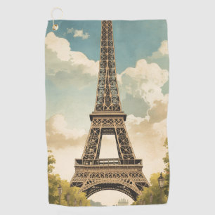 Toalla De Golf Torre Eiffel París Viajes Estilo Vintage Arte Retr