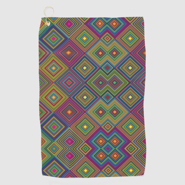 Toalla De Golf Towel with a vibrant geometric pattern  (Anverso)