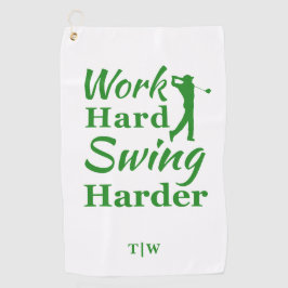 Toalla De Golf Trabajo duro Swing Harder Funny Tema Golf