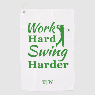 Toalla De Golf Trabajo duro Swing Harder Funny Tema Golf