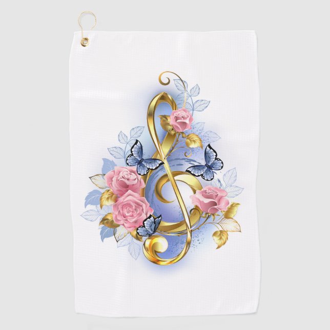 Toalla De Golf Treble arrecife con rosas rosas rosas rosas (Anverso)