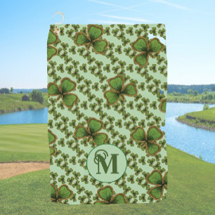 Toalla De Golf Trébol verde estilo vintage irlandés