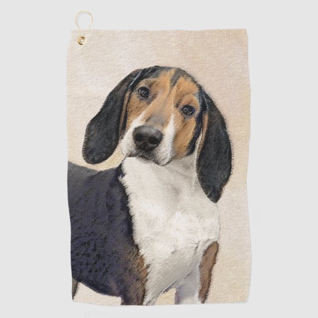 Toalla De Golf Treeing Walker Coonhound Painting - Arte original (Anverso)
