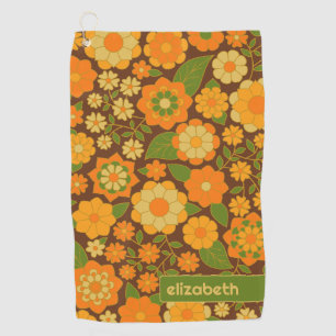 Toalla De Golf Trendy Retro Patrón floral Patrón personalizado