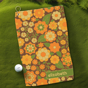 Toalla De Golf Trendy Retro Patrón floral Patrón personalizado