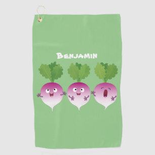 Toalla De Golf Trío de verduras de nabo lindo personalizado