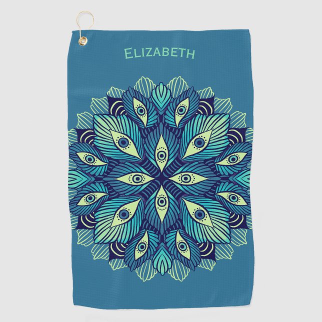 Toalla De Golf Trippy Psicodélico Ojos Floral Surreal Arte (Anverso)
