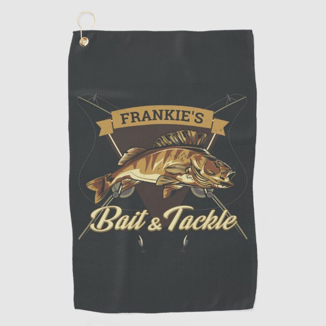 Toalla De Golf Trofeo de NOMBRE Personalizado Pesca Caballo de an (Anverso)