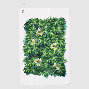 Toalla De Golf Tropical frangipani plumeria palmmonstera