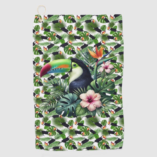 Toalla De Golf Tropical Toucan Birds. (Anverso)