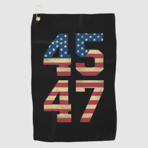 Toalla De Golf Trump 2024 45 47 Retro de bandera estadounidense a