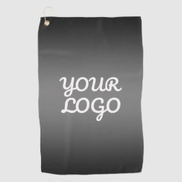 Toalla De Golf Tu Logo & Moderno Simple Ombre | Gris Oscuro