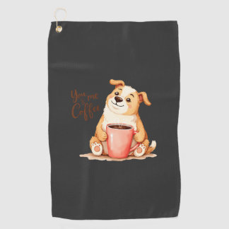 Toalla De Golf Tú y yo Café - Corgi Lindo y Bebida Acogedora