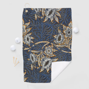 Toalla De Golf Tulipán de sauce patrón azul floral de William Mor