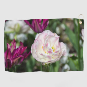 Toalla De Golf Tulipanes rosa brillante en un día soleado
