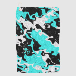 Toalla De Golf Turquoise Oil Spill Rave Camo