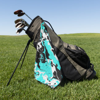 Toalla De Golf Turquoise Oil Spill Rave Camo