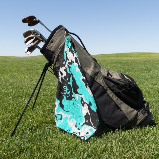 Toalla De Golf Turquoise Oil Spill Rave Camo (Verde)