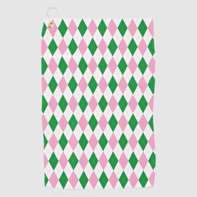 Toalla De Golf Último Golf Swing de Soltera Rosa Verde (Anverso)