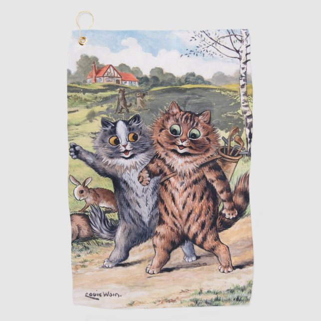 Toalla De Golf Un partido de golf, Louis Wain (Anverso)