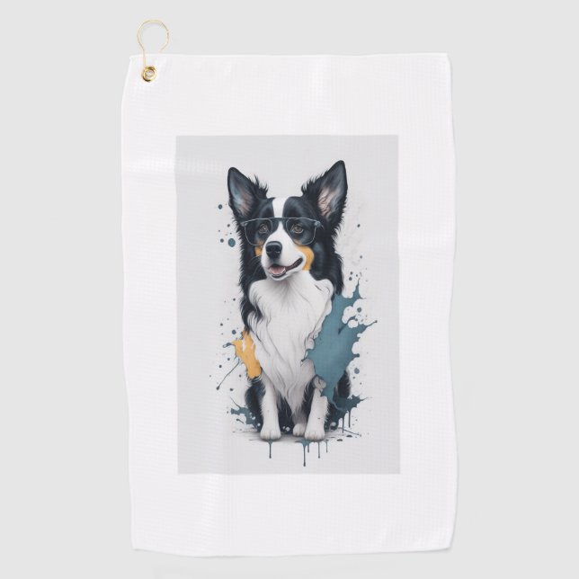 Toalla De Golf Un perro lindo Border Collie  (Anverso)