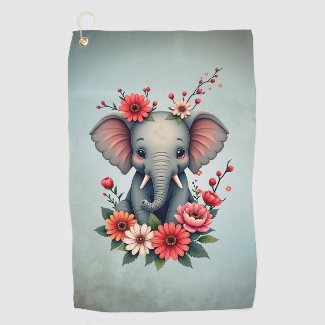 Toalla De Golf Un toque de verano: El elefante bebé (Anverso)