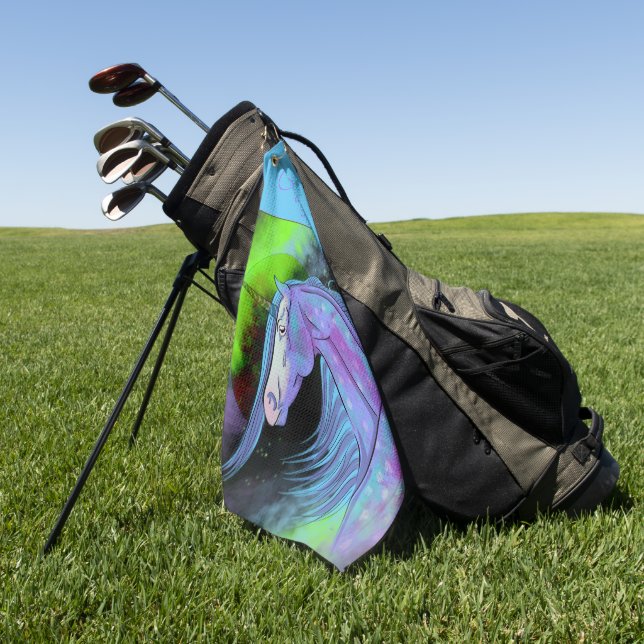 Toalla De Golf Unicornio cósmico 6 (Verde)