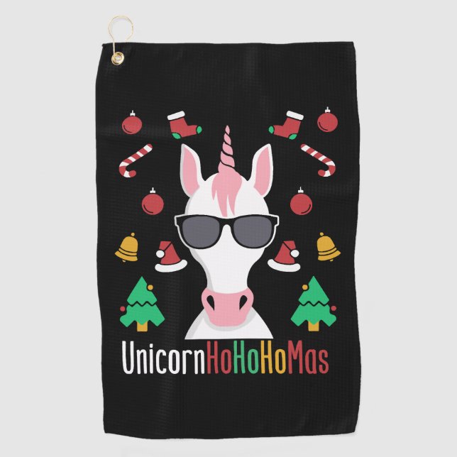 Toalla De Golf Unicornio de Navidad (Anverso)