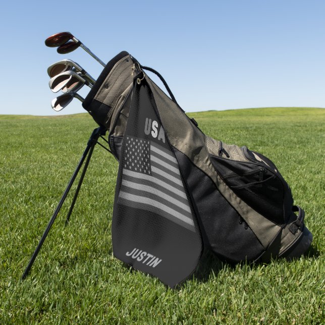 Toalla De Golf Unisex USA American Flag Retro  (Verde)