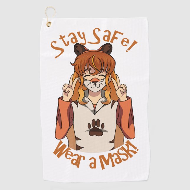 Toalla De Golf ¡Usa una máscara! (Anverso)