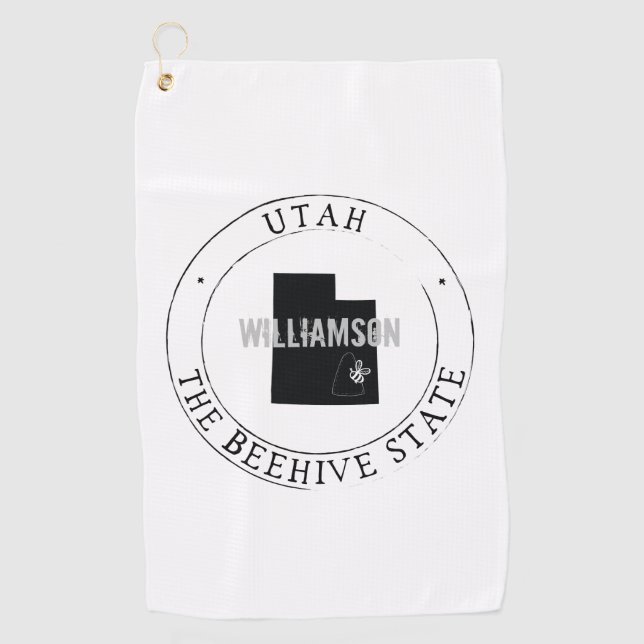Toalla de golf Utah personalizada por el estado (Anverso)