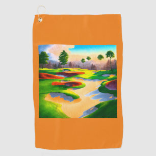 Toalla De Golf Utopía del campo de golf acuarela
