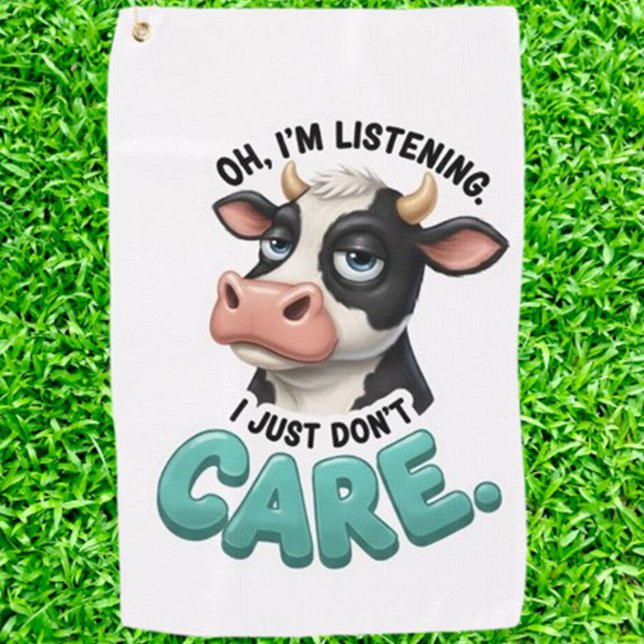 TOALLA DE GOLF VACA DE HUMOR DIVERTIDO (Funny Golf Cow Towel Unisex  Golfer Gift)